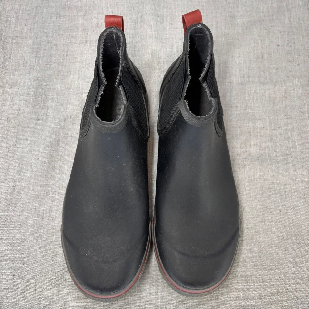 Bogs Kicker Rain II Black Red Waterproof Chelsea Boots Pull On Men's Size 9